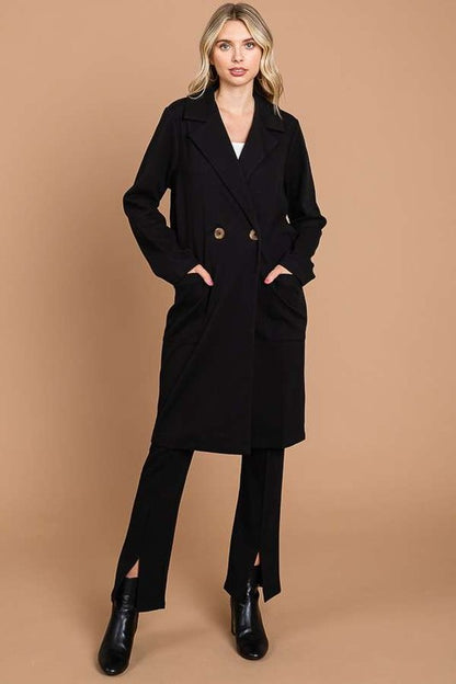 Culture Code Double Breast Lapel Collar Coat Black Tops/Jackets/Sweaters Clothing Tops Culture Code Ship from USA TikTok Trendsi USPS Walmart Trendsi https://www.cyberehub.com
