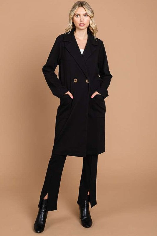 Culture Code Double Breast Lapel Collar Coat Black Tops/Jackets/Sweaters Clothing Tops Culture Code Ship from USA TikTok Trendsi USPS Walmart Trendsi https://www.cyberehub.com