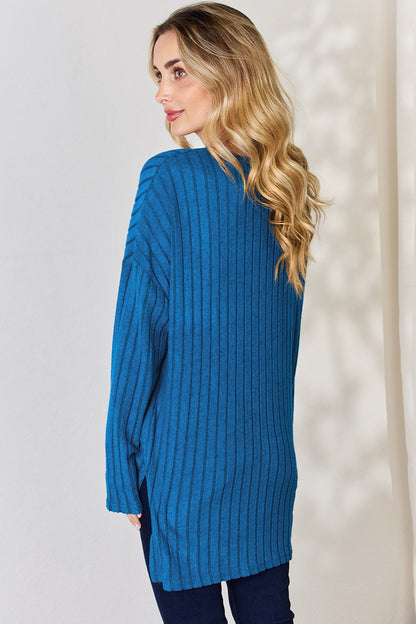 Basic Bae Full Size Ribbed Half Button Long Sleeve High-Low T-Shirt Apparel/Tops Basic Bae Ship from USA TikTok Tops Trendsi USPS Walmart Walmart Apparel Trendsi https://www.cyberehub.com