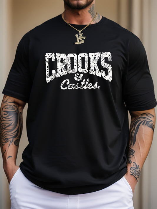 Curved Graphic Men's Short Sleeved T-shirt, Comfortable And Elastic Summer Fashion T-shirt, Casual Daily Style Fashion Clothing Apparel/Shirt/Graphic Shirt SNULLO https://www.cyberehub.com