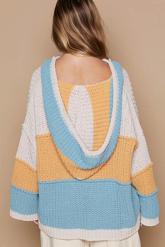 POL Color Block Long Sleeve Hooded Sweater Shirt Apparel Clothing Tops POL Ship from USA Shirts USA Women Trendsi https://www.cyberehub.com
