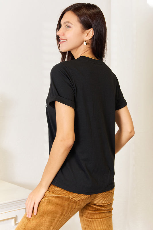 Simply Love Letter Graphic Round Neck T-Shirt Apparel/Tops Doorbusters Ship from USA Simply Love TikTok Tops Trendsi USPS Walmart Walmart Apparel Trendsi https://www.cyberehub.com