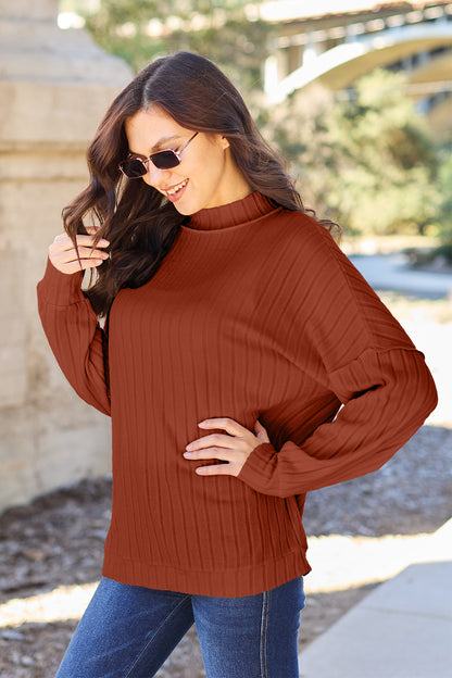 Basic Bae Full Size Ribbed Exposed Seam Mock Neck Knit Top Rust Tops/Jackets/Sweaters Basic Bae Clothing Tops Ship from USA TikTok Trendsi USPS Walmart Trendsi https://www.cyberehub.com