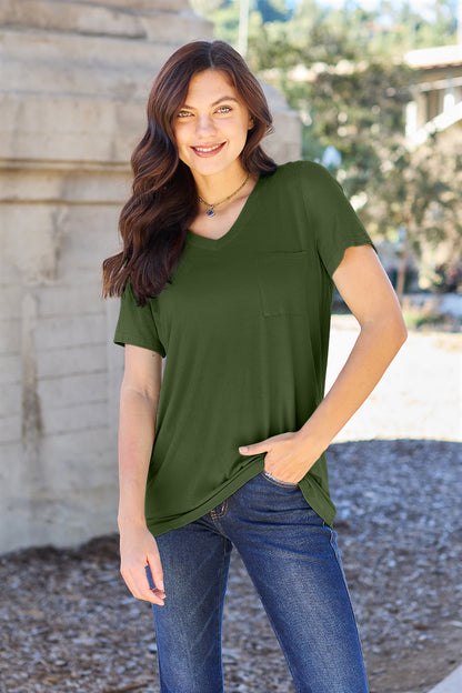 Basic Bae Full Size V-Neck Short Sleeve T-Shirt Apparel/Tops Basic Bae Ship from USA TikTok Tops Trendsi USPS Walmart Walmart Apparel Trendsi https://www.cyberehub.com