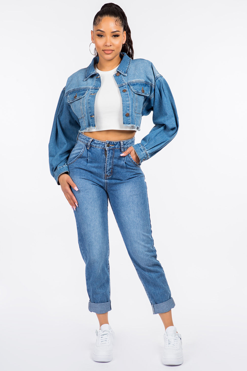 American Bazi High Waist Pleated Waist Mom Jeans Bottoms American Bazi Bottoms Clothing Ship from USA Women Trendsi https://www.cyberehub.com