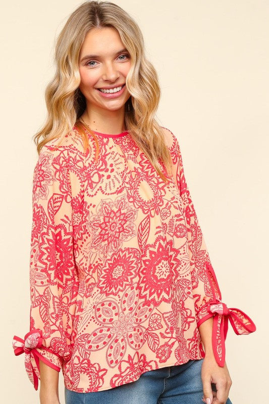 Haptics Ribbon Bow Detail Floral Round Neck Blouse Apparel Apparel Haptics Ship from USA TikTok Trendsi Trendsi https://www.cyberehub.com