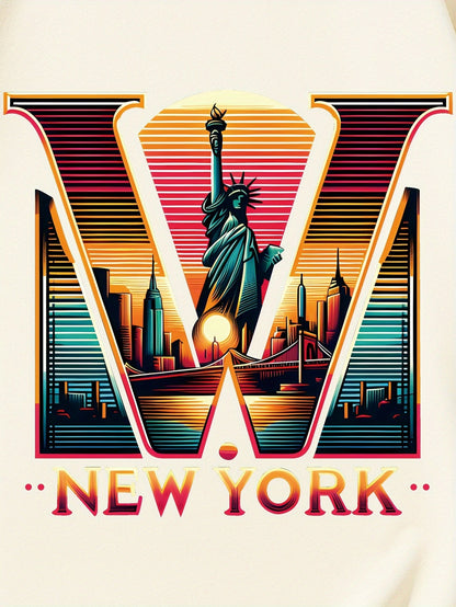 New York Graphic Men's Short Sleeved T-shirt, Comfortable Elastic Fashionable Summer T-shirt, Casual Daily Style Fashionable Clothing, As A Gift Apparel/Shirt/Graphic Shirt SNULLO https://www.cyberehub.com