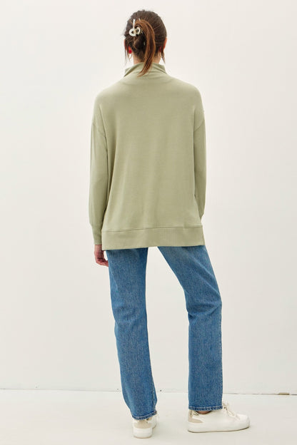 Be Cool Side Slit Mock Neck Long Sleeve Tunic Top Apparel/Tops BE COOL Ship from USA TikTok Tops Trendsi USPS Walmart Walmart Apparel Trendsi https://www.cyberehub.com