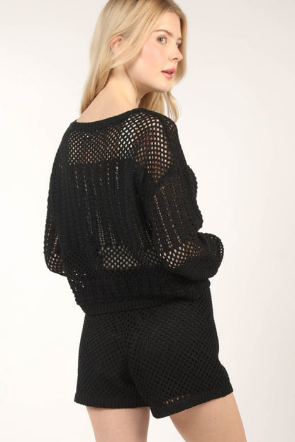 VERY J Openwork Cropped Cover Up and Shorts Set Apparel/Tops Ship from USA TikTok Tops Trendsi USPS VERY J Walmart Walmart Apparel Trendsi https://www.cyberehub.com