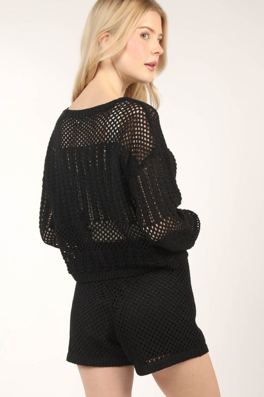 VERY J Openwork Cropped Cover Up and Shorts Set Apparel/Tops Ship from USA TikTok Tops Trendsi USPS VERY J Walmart Walmart Apparel Trendsi https://www.cyberehub.com