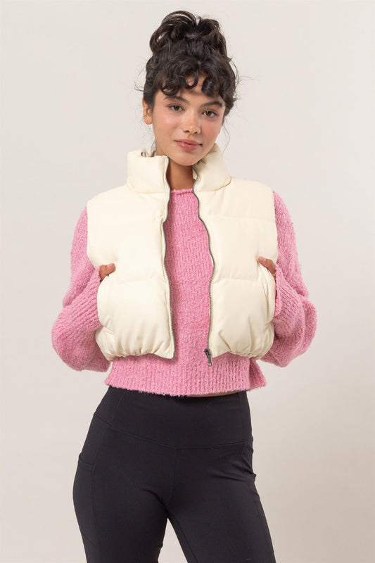 HYFVE Pocketed Solid Vest Coat Cream Shirt Apparel Clothing Tops HYFVE Ship from USA Shirts USA Women Trendsi https://www.cyberehub.com