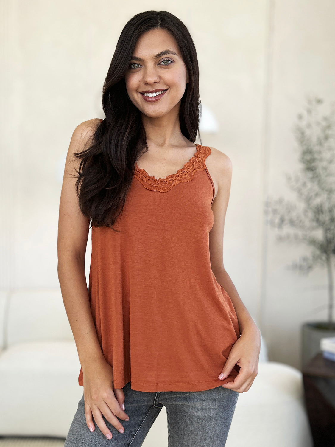 Basic Bae Full Size Lace Detail V-Neck Cutout Cami Apparel/Tops Basic Bae Ship from USA TikTok Tops Trendsi USPS Walmart Walmart Apparel Trendsi https://www.cyberehub.com