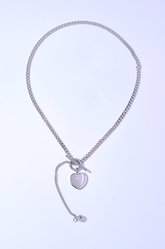 Titanium Steel Heart Necklace Silver One Size Jewelry Ship from USA TikTok USA Vvan Trendsi https://www.cyberehub.com