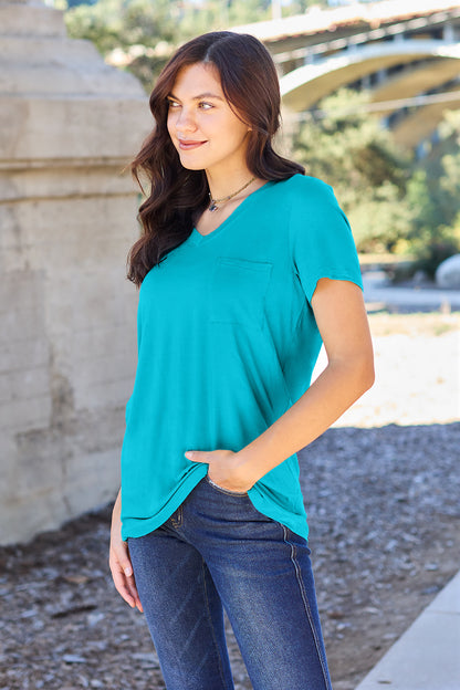 Basic Bae Full Size V-Neck Short Sleeve T-Shirt Apparel/Tops Basic Bae Ship from USA TikTok Tops Trendsi USPS Walmart Walmart Apparel Trendsi https://www.cyberehub.com