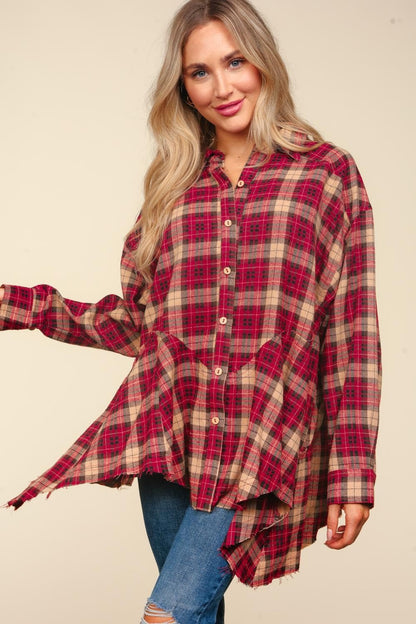 Haptics Plaid Button Down Sharkbite Shirt Tops/Jackets/Sweaters Clothing Tops Haptics Ship from USA TikTok Trendsi USPS Walmart Trendsi https://www.cyberehub.com