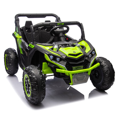 24V Two-Seater Kids Ride On UTV W/Parents Remote Control,Four-Wheel Suspension,Slow Start,Large wheel design,Anti-collision bar,Storage space,Music,USB,Bluetooth,Volume control,LED lights for Kids 3+. Giga Kids Toys Giga https://www.cyberehub.com