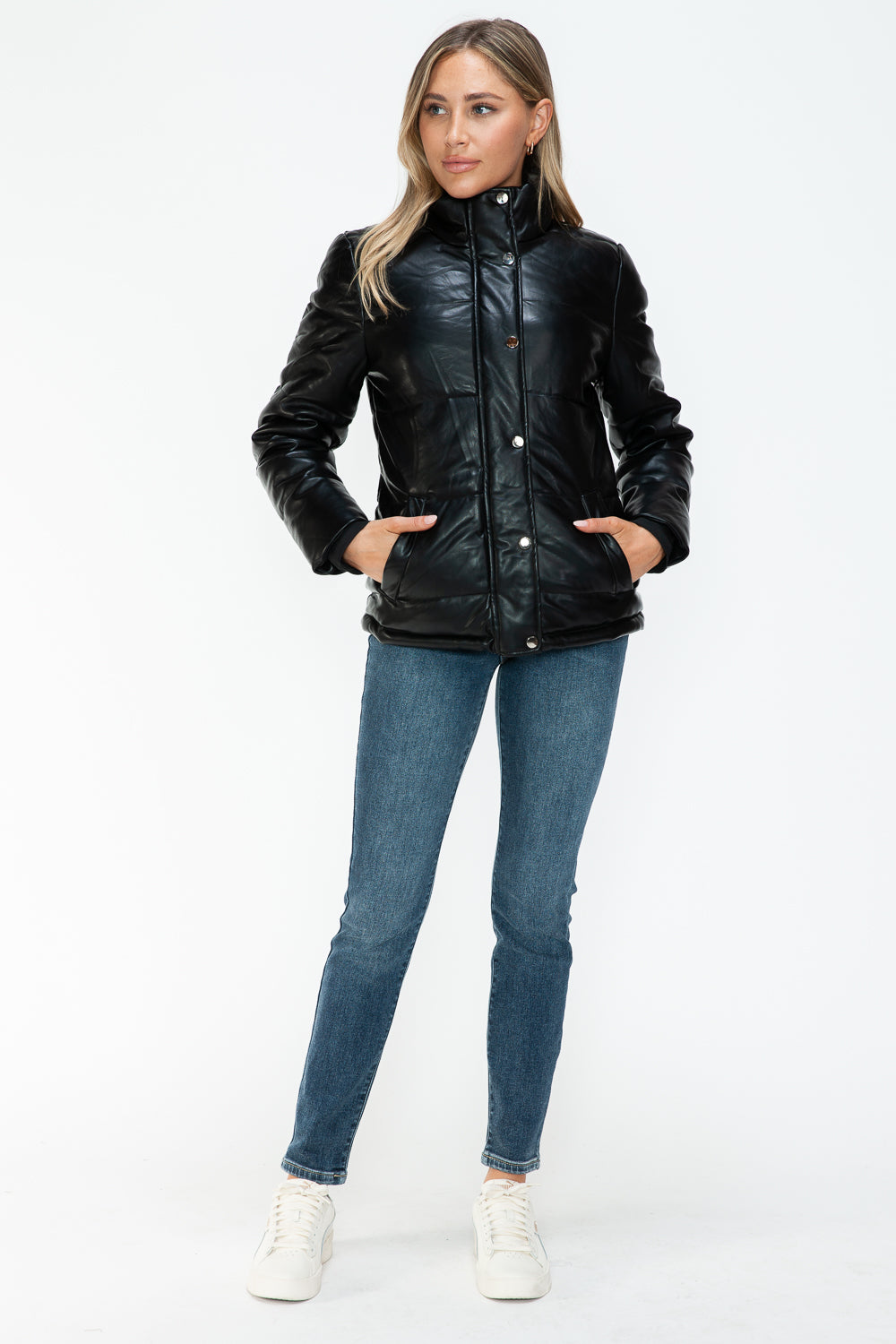 YMI Pocketed Zip Up Turtleneck Puffer Jacket Tops/Jackets/Sweaters Clothing Tops Ship from USA TikTok Trendsi USPS Walmart YMI outerwear Trendsi https://www.cyberehub.com