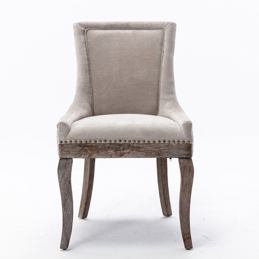 A&A Furniture,Ultra Side Dining Chair，Thickened fabric chairs with neutrally toned solid wood legs， Bronze nail head，Set of 2，Beige Furniture Giga GNJ Home Home & Garden Home Goods Walmart Giga https://www.cyberehub.com