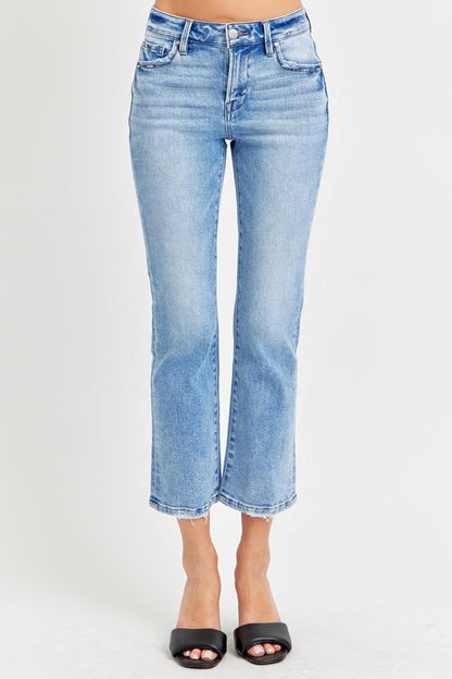 RISEN Full Size Low Rise Crop Slim Straight Jeans Bottoms Bottoms Clothing RISEN Ship from USA Women Trendsi https://www.cyberehub.com