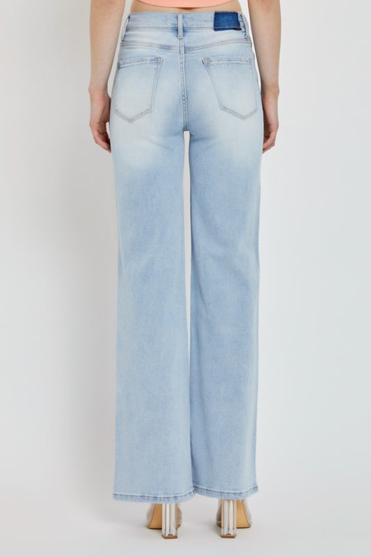 RISEN Full Size Wide Leg V Dipped Front Waist Jeans Bottoms Bottoms Clothing RISEN Ship from USA Women Trendsi https://www.cyberehub.com