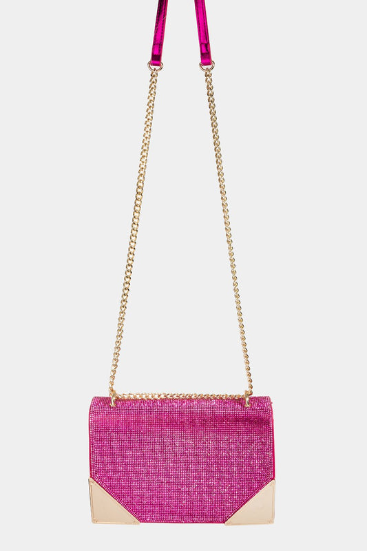 Fame Rhinestone Studded Rectangle Crossbody Bag FU One Size Fame Accessories Ship from USA TikTok USA Trendsi https://www.cyberehub.com