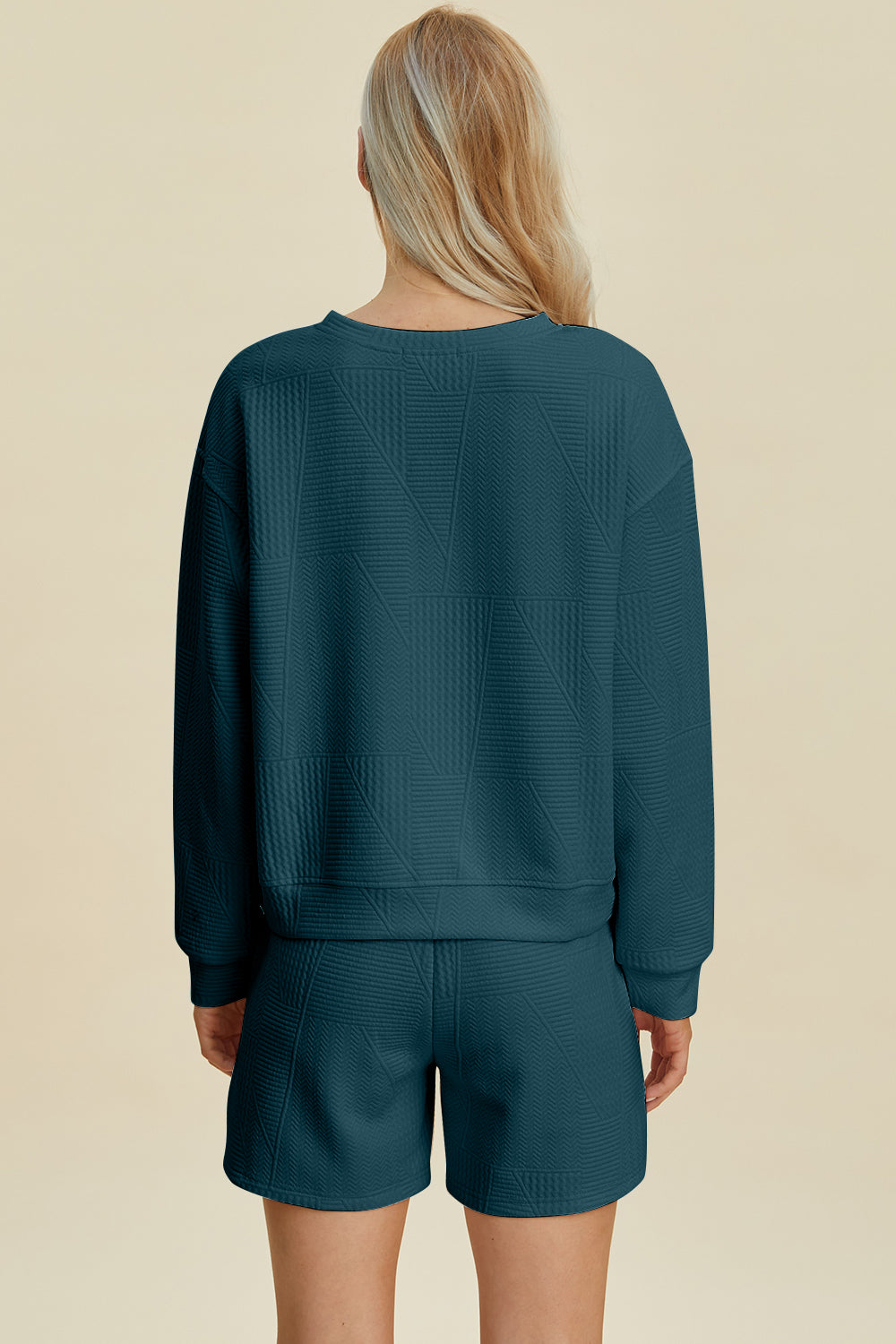 Double Take Full Size Texture Round Neck Long Sleeve Top and Shorts Set Tops/Jackets/Sweaters Clothing Tops Double Take Outlets 2.20-3.30 Ship from USA TikTok Trendsi USPS Walmart Trendsi https://www.cyberehub.com