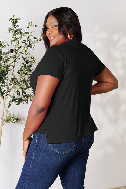 Basic Bae Full Size Round Neck Short Sleeve T-Shirt Apparel/Tops Basic Bae Ship from USA TikTok Tops Trendsi USPS Walmart Walmart Apparel Trendsi https://www.cyberehub.com