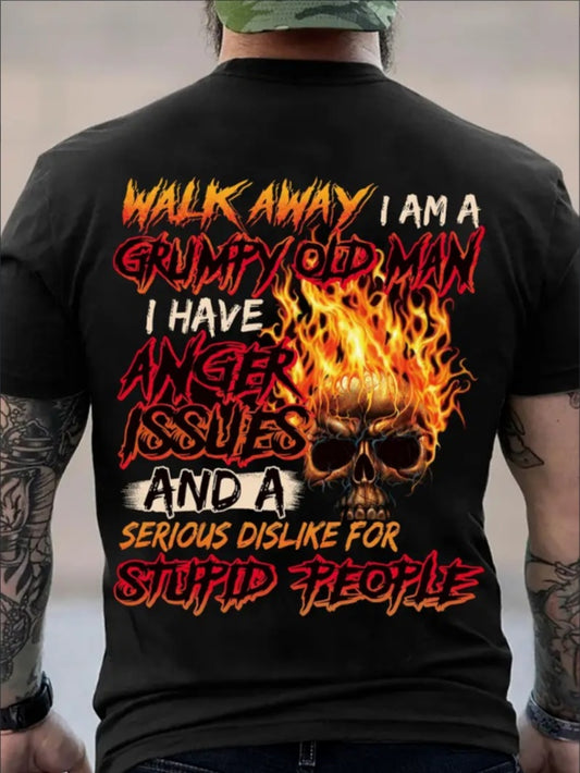 Mens Slight Stretch Skull Print Short Sleeve Crew Neck Casual T-Shirt - Soft, Breathable, And Comfortable For Weekend Outdoor Activities - All-Season Wear, Regular Fit, Polyester And Spandex Blend, Apparel/Shirt/Graphic Shirt SNULLO https://www.cyberehub.com