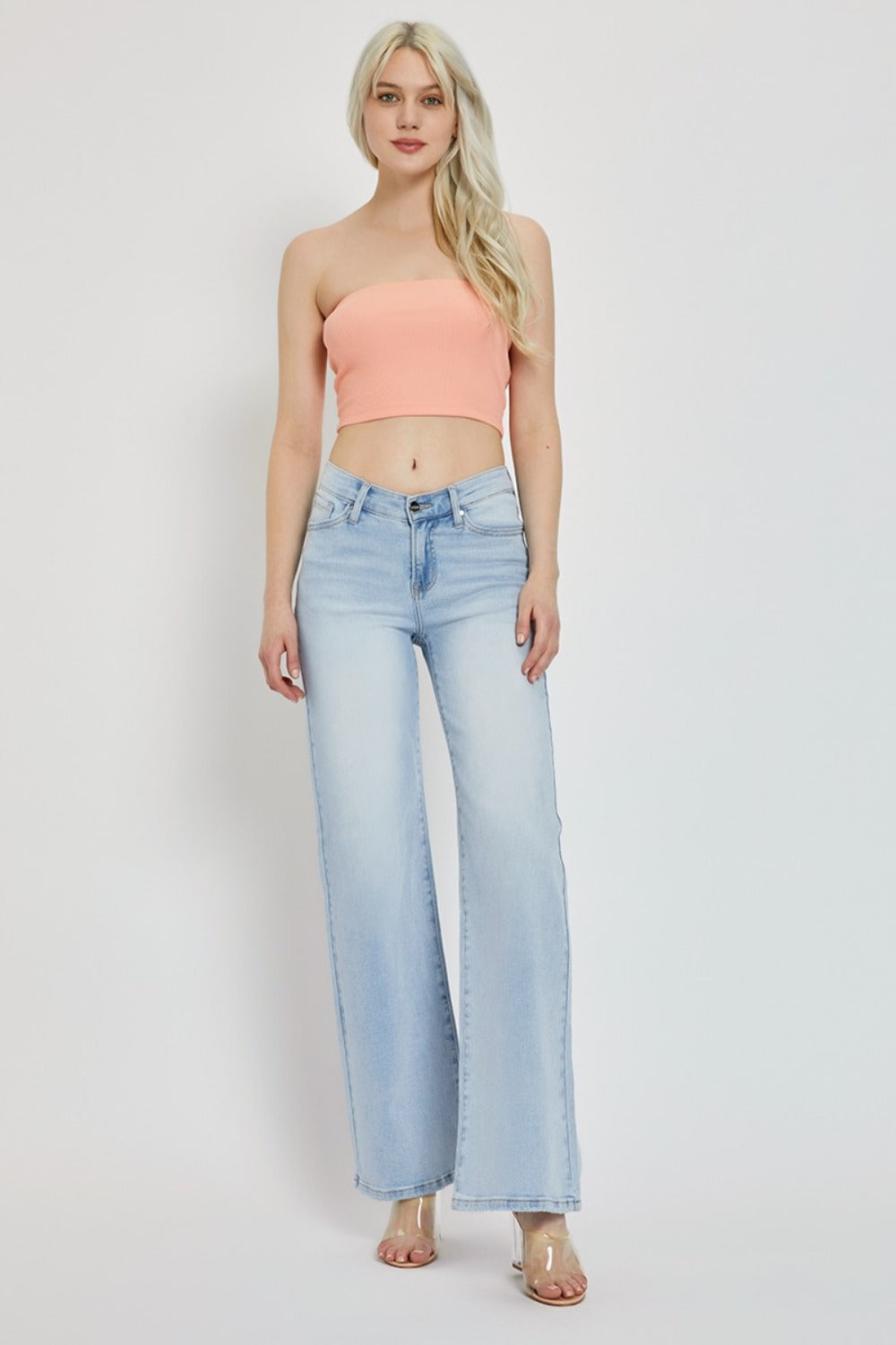 RISEN Full Size Wide Leg V Dipped Front Waist Jeans Bottoms Bottoms Clothing RISEN Ship from USA Women Trendsi https://www.cyberehub.com