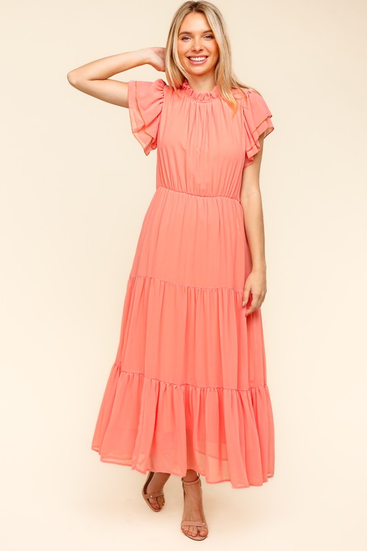 Haptics Full Size Tiered Frill Mock Neck Short Sleeve Dress Apparel Apparel Haptics Ship from USA TikTok Trendsi Trendsi https://www.cyberehub.com