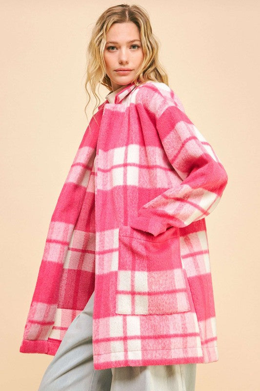 Davi & Dani Plaid Open Front Drop Shoulder Longline Coat Apparel Davi & Dani Featured Ship from USA Tiktok Trendsi USA USPS Walmart Trendsi https://www.cyberehub.com