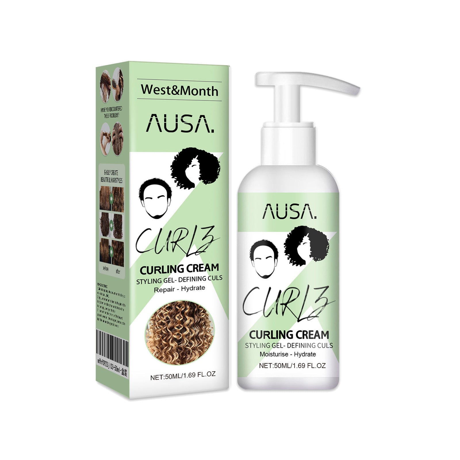 West&Month Curl Bouncer Moisturizing Curl Defining Volume Bouncing Strengthening Hair Smoothing Frizz Conditioning 3pcs Health Beauty CJ USa USPS Muqe https://www.cyberehub.com