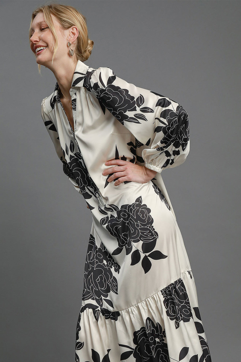Umgee Ruffle Hem Flower Print Johnny Collar Dress Apparel Apparel Ship from USA TikTok Trendsi Umgee USA Trendsi https://www.cyberehub.com