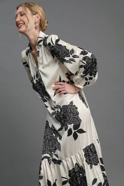 Umgee Ruffle Hem Flower Print Johnny Collar Dress Apparel Apparel Ship from USA TikTok Trendsi Umgee USA Trendsi https://www.cyberehub.com