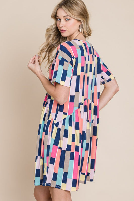 BOMBOM Ruched Color Block Short Sleeve Mini Dress Apparel/Dress BOMBOM Dress Ship from USA TikTok Trendsi USPS Walmart Walmart Apparel Trendsi https://www.cyberehub.com