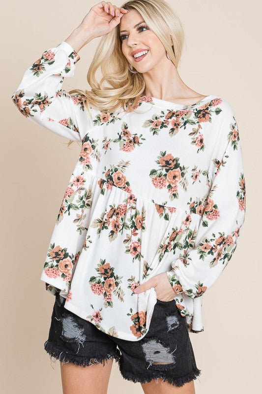 Super Lady Full Size Babydoll Floral Boat Neck Long Sleeve Blouse Apparel/Tops Ship from USA Super Lady TikTok Tops Trendsi USPS Walmart Walmart Apparel Trendsi https://www.cyberehub.com