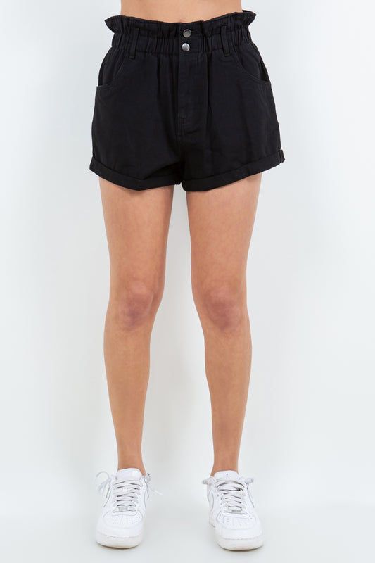 American Bazi High Waist Paper Bag Shorts Black Bottoms American Bazi Bottoms Clothing Ship from USA Women Trendsi https://www.cyberehub.com