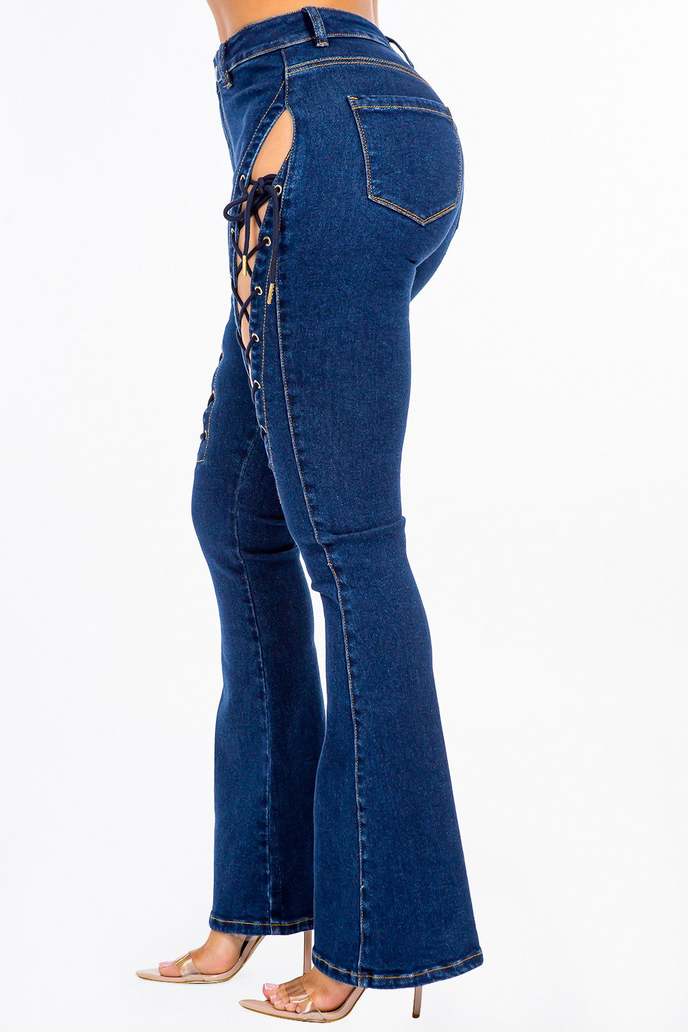 American Bazi High Rise Lace Up Jeans Bottoms American Bazi Bottoms Clothing Ship from USA Women Trendsi https://www.cyberehub.com