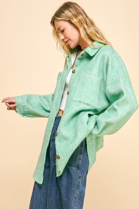 Davi & Dani Curved Hem Heathered Dropped Shoulder Shacket Apparel Apparel Davi & Dani Ship from USA TikTok Trendsi Trendsi https://www.cyberehub.com