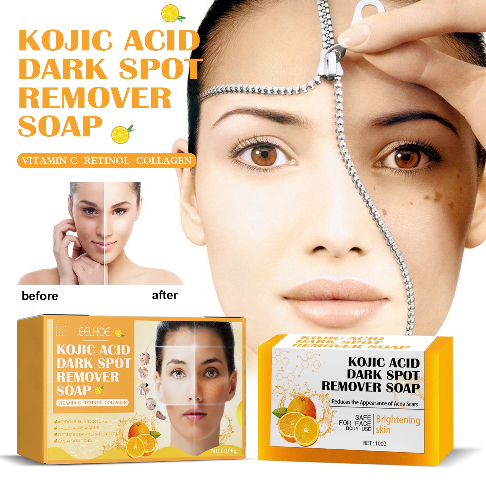 EELHOE Tartaric Acid Soap Dark Spot Reducing Pore Cleansing Exfoliating Skin Care Cleansing Soap Health Beauty CJ USa USPS Muqe https://www.cyberehub.com