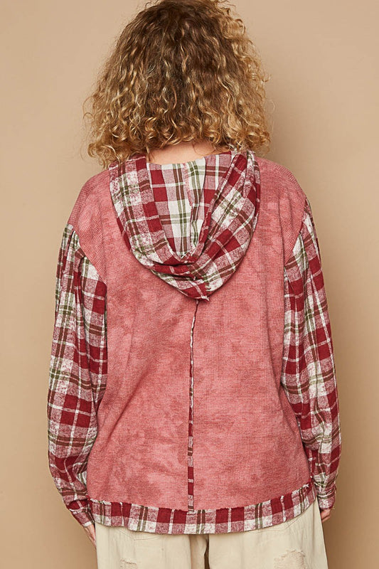 POL Star Patch Plaid Long Sleeve Hooded Top Apparel/Tops POL Ship from USA TikTok Tops Trendsi USPS Walmart Walmart Apparel Trendsi https://www.cyberehub.com