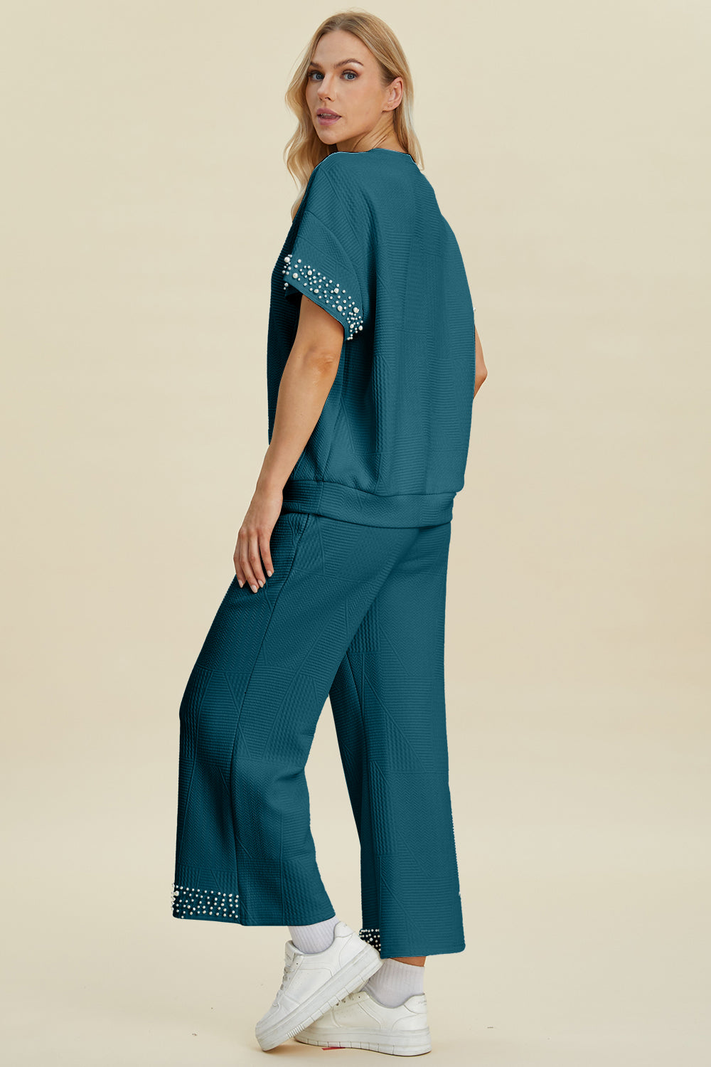 Double Take Full Size Pearl Detail Round Neck Top and Pants Set Tops/Jackets/Sweaters Clothing Tops Double Take Ship from USA TikTok Trendsi USPS Walmart Trendsi https://www.cyberehub.com