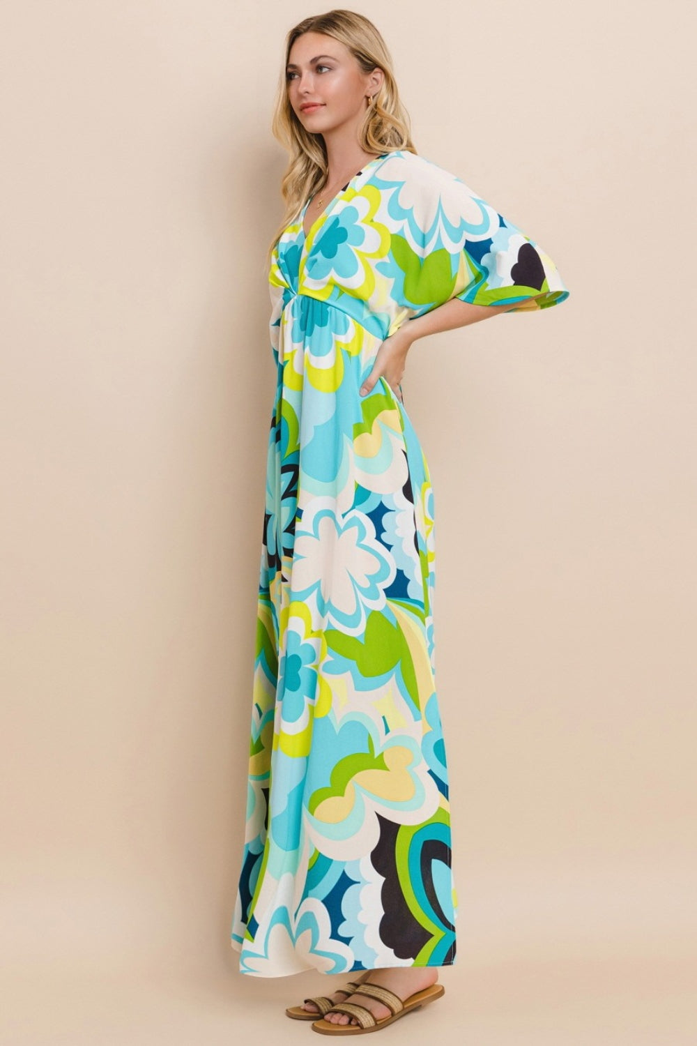 ODDI Floral Printed Slit Maxi Dress Apparel/Dress Dress ODDI Ship from USA TikTok Trendsi USPS Walmart Walmart Apparel Trendsi https://www.cyberehub.com