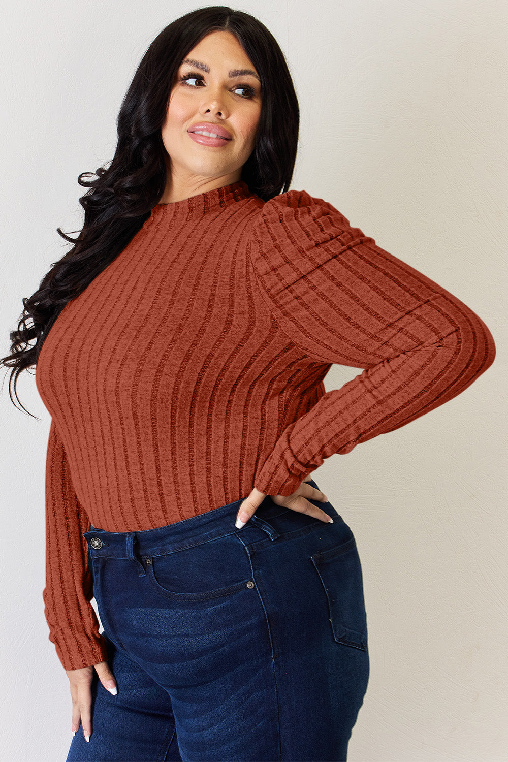 Basic Bae Full Size Ribbed Mock Neck Puff Sleeve T-Shirt Apparel/Tops Basic Bae Ship from USA TikTok Tops Trendsi USPS Walmart Walmart Apparel Trendsi https://www.cyberehub.com