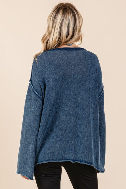 Mittoshop Mineral Wash Patch Pocket Cut Edge Sweater Tops/Jackets/Sweaters Clothing Tops Mittoshop Ship from USA TikTok Trendsi USPS Walmart Trendsi https://www.cyberehub.com