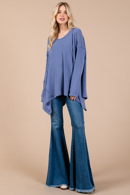 Ces Femme Asymmetrical Long Sleeve top Tops/Jackets/Sweaters Cesfemme Clothing Tops Ship from USA TikTok Trendsi USPS Walmart Trendsi https://www.cyberehub.com