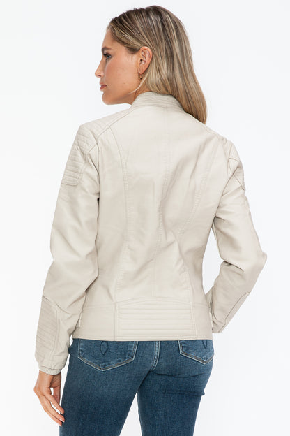 Snobbish Faux Leather Biker Jacket with Side Zip Pockets Tops/Jackets/Sweaters Clothing Tops Ship from USA Snobbish TikTok Trendsi USPS Walmart Trendsi https://www.cyberehub.com