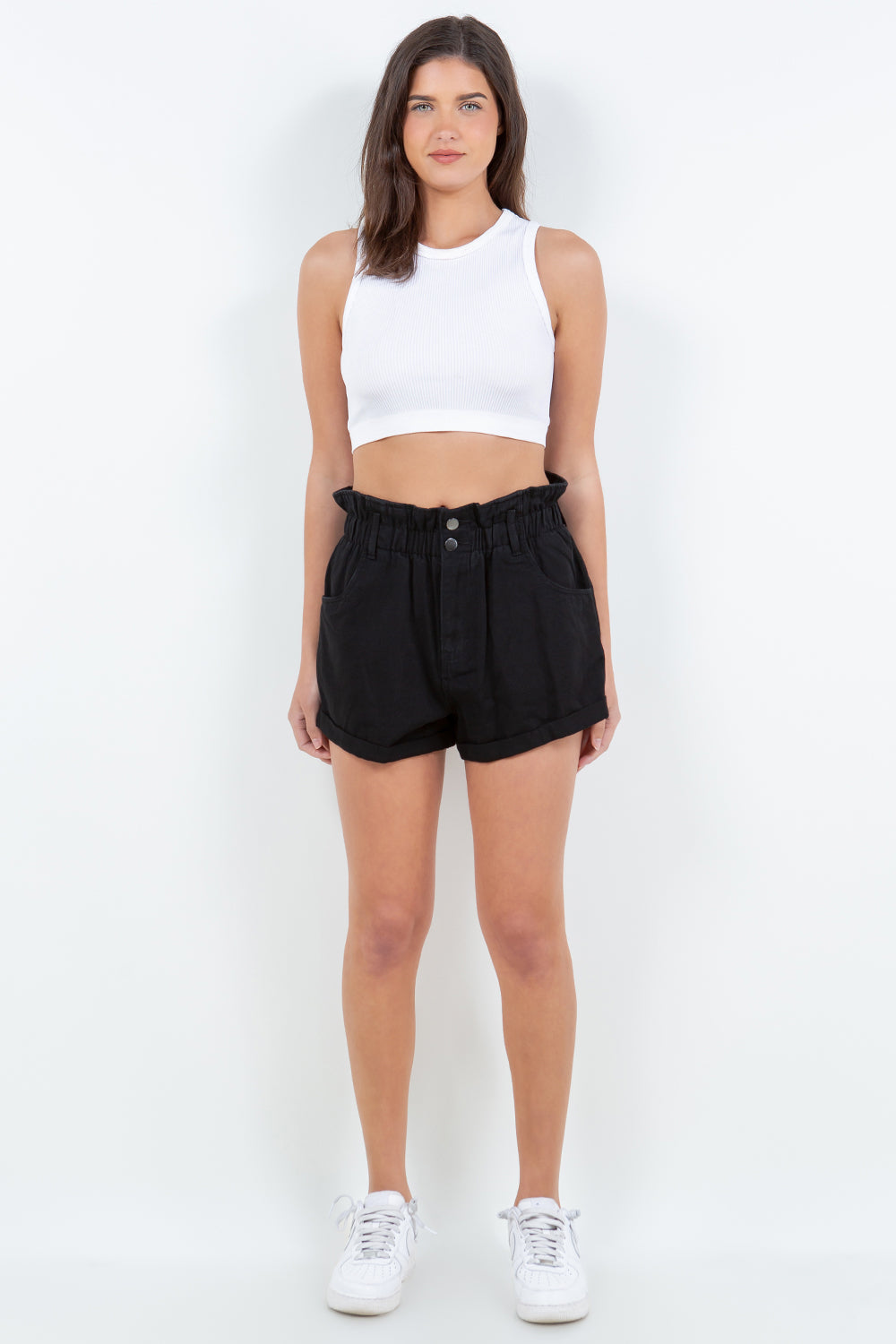 American Bazi High Waist Paper Bag Shorts Bottoms American Bazi Bottoms Clothing Ship from USA Women Trendsi https://www.cyberehub.com