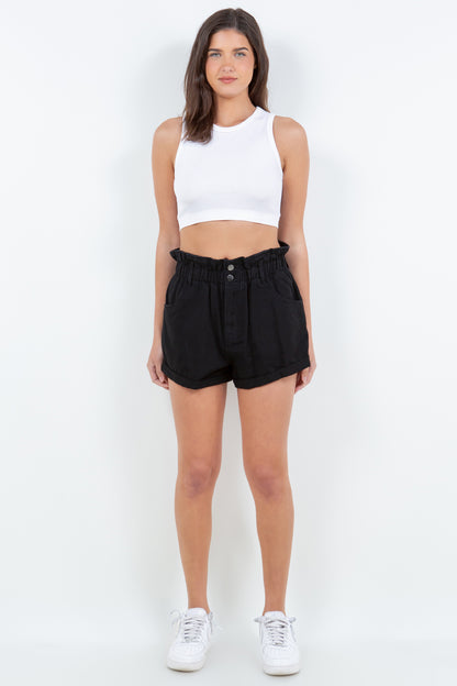 American Bazi High Waist Paper Bag Shorts Bottoms American Bazi Bottoms Clothing Ship from USA Women Trendsi https://www.cyberehub.com