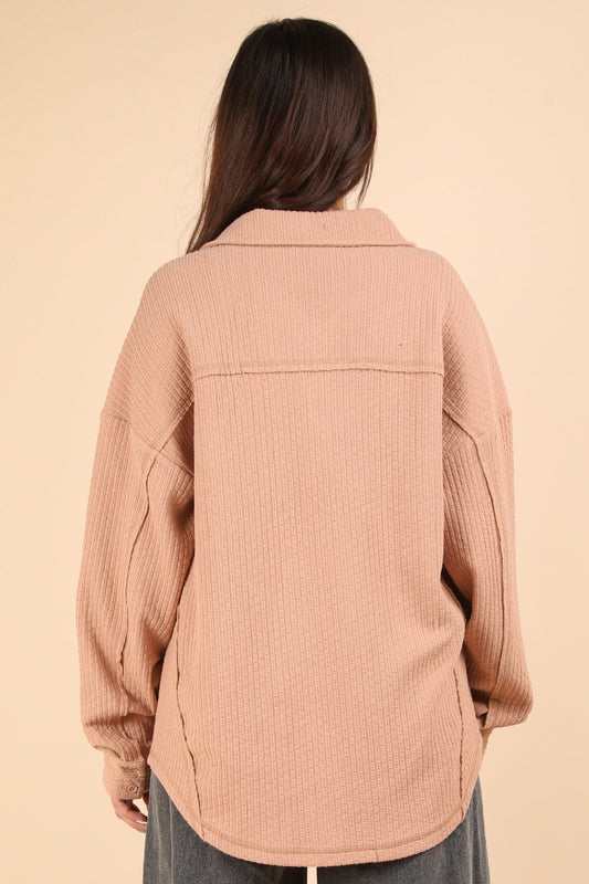 VERY J Button Down Textured Knit Shacket Shirt Apparel Clothing Tops Ship from USA Shirts USA VERY J Women Trendsi https://www.cyberehub.com